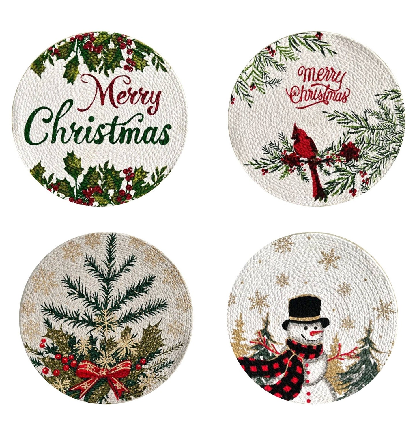 2-Pack Christmas Trivets Heat-Resistant Mat