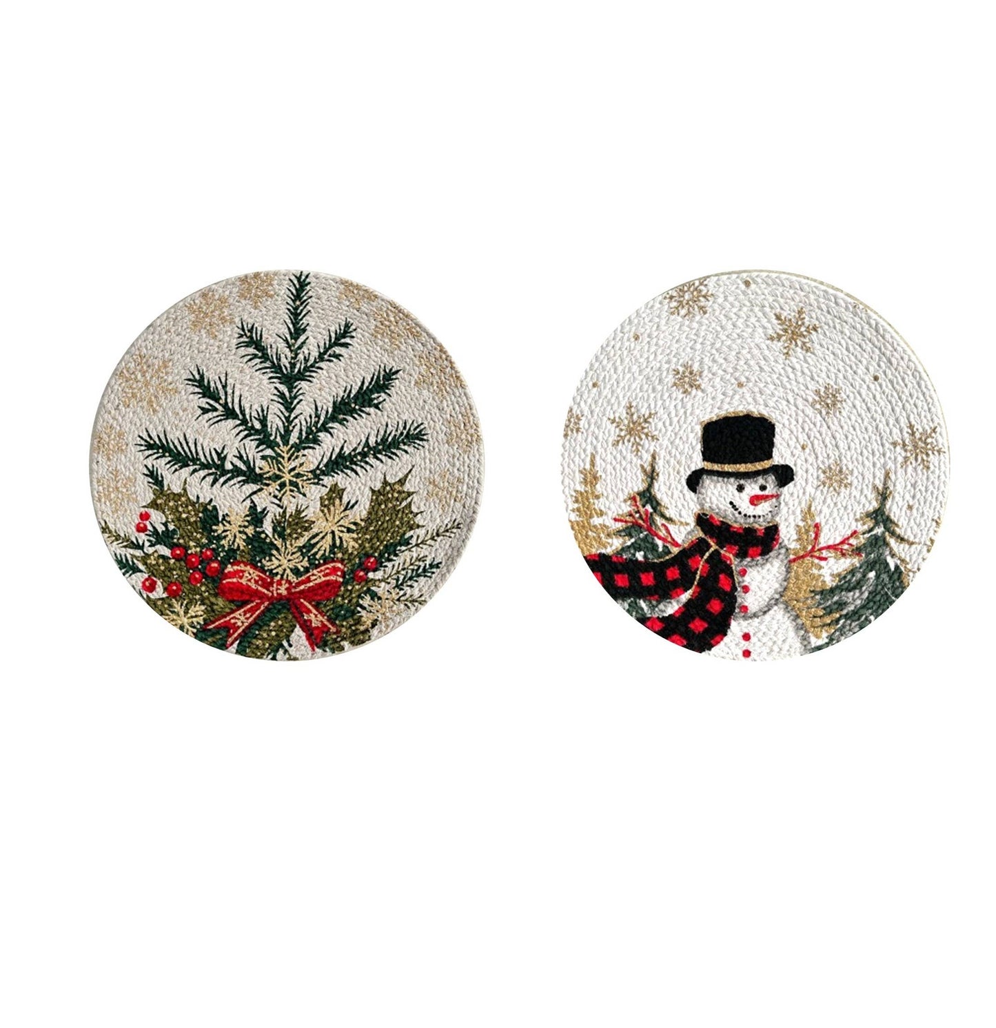 2-Pack Christmas Trivets Heat-Resistant Mat