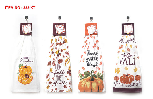Fall Tie Button Kitchen Towels